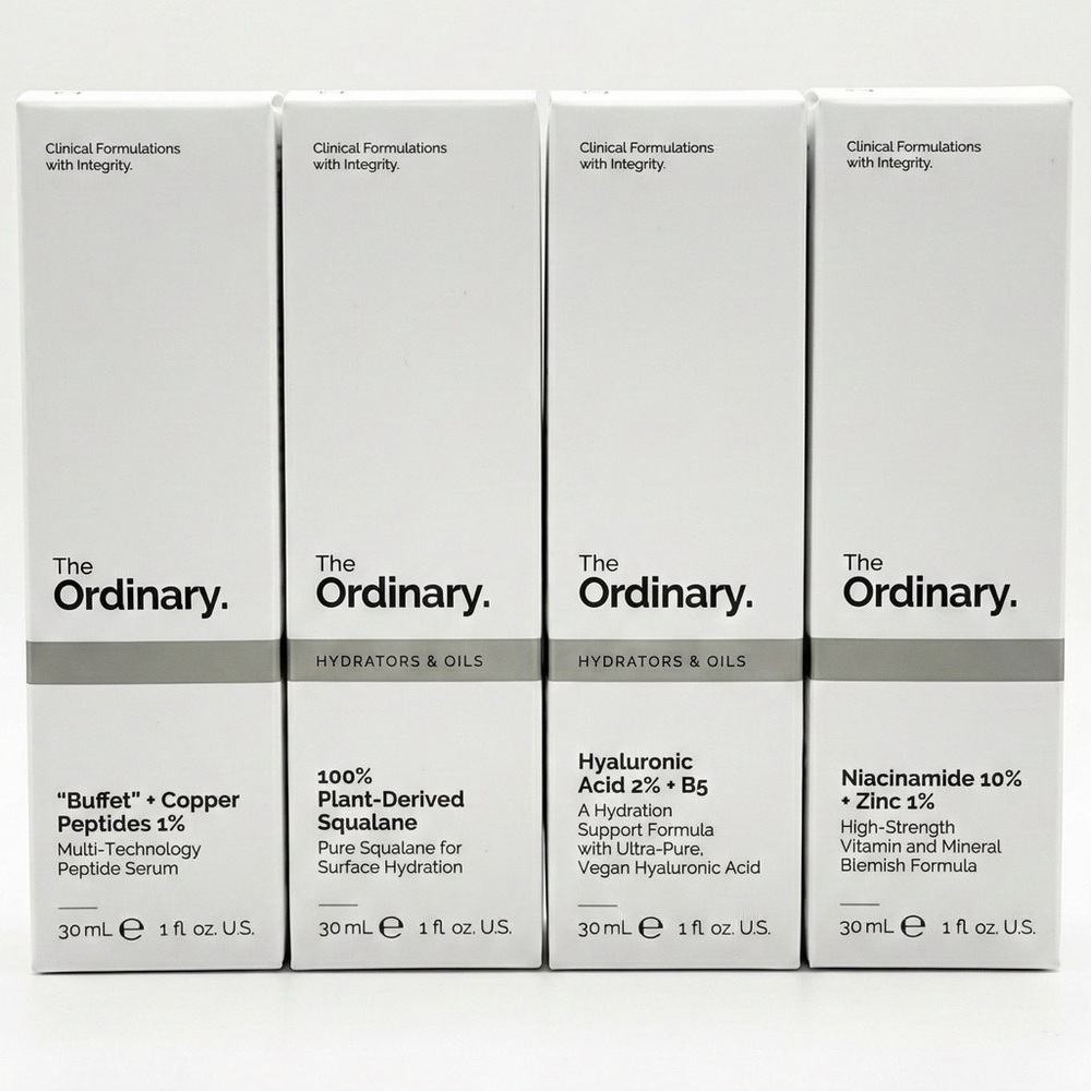 NEW ‼️ THE ORDINARY - 4 PACKS - SKINCARE FACE SERUM SET BEAUTY BUNDLE